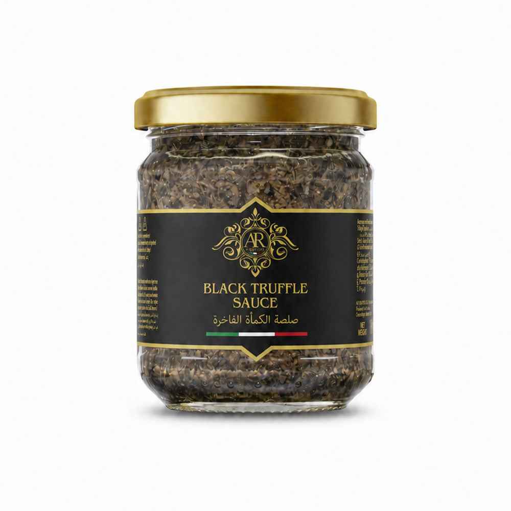 Black Truffle Sauce 180g is a rich gourmet sauce made with black truffle, presented in an elegant glass jar and ideal for adding depth to pasta, risotto, meats, and other savoury dishes. Order black truffle sauce Dubai and gourmet truffle products Dubai from The Cheese Man. Available for same-day truffle delivery across Dubai and Abu Dhabi.