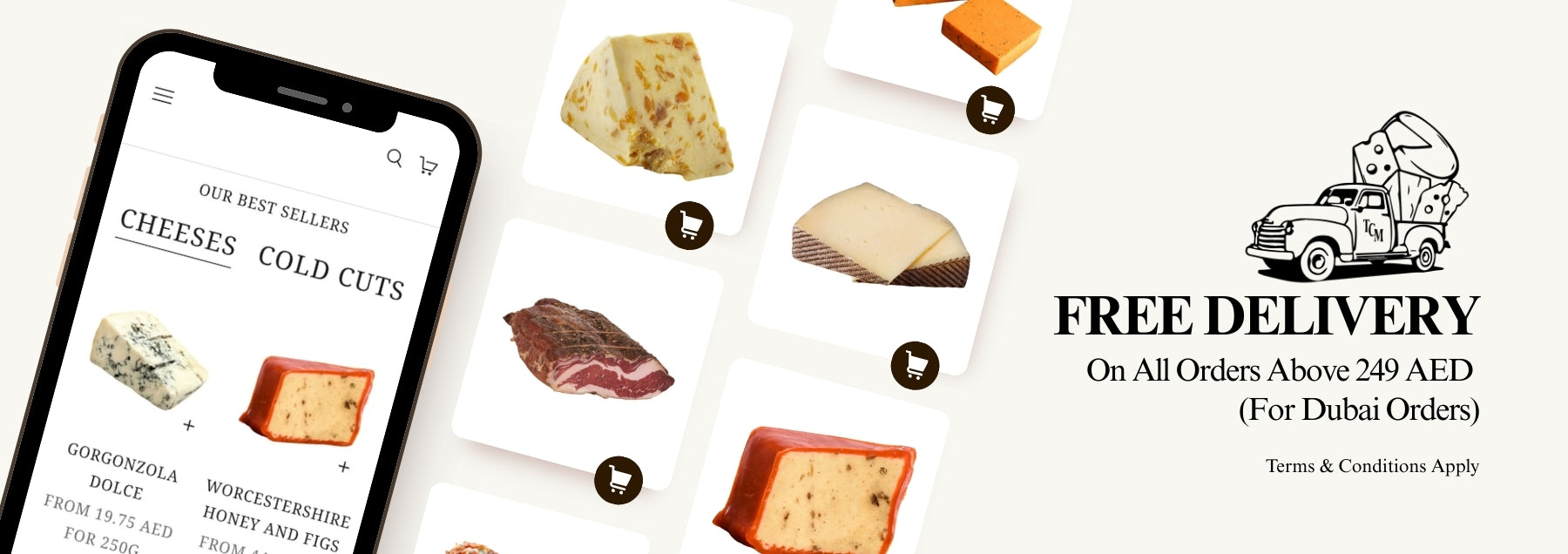 The Cheese Man Free Delivery Banner