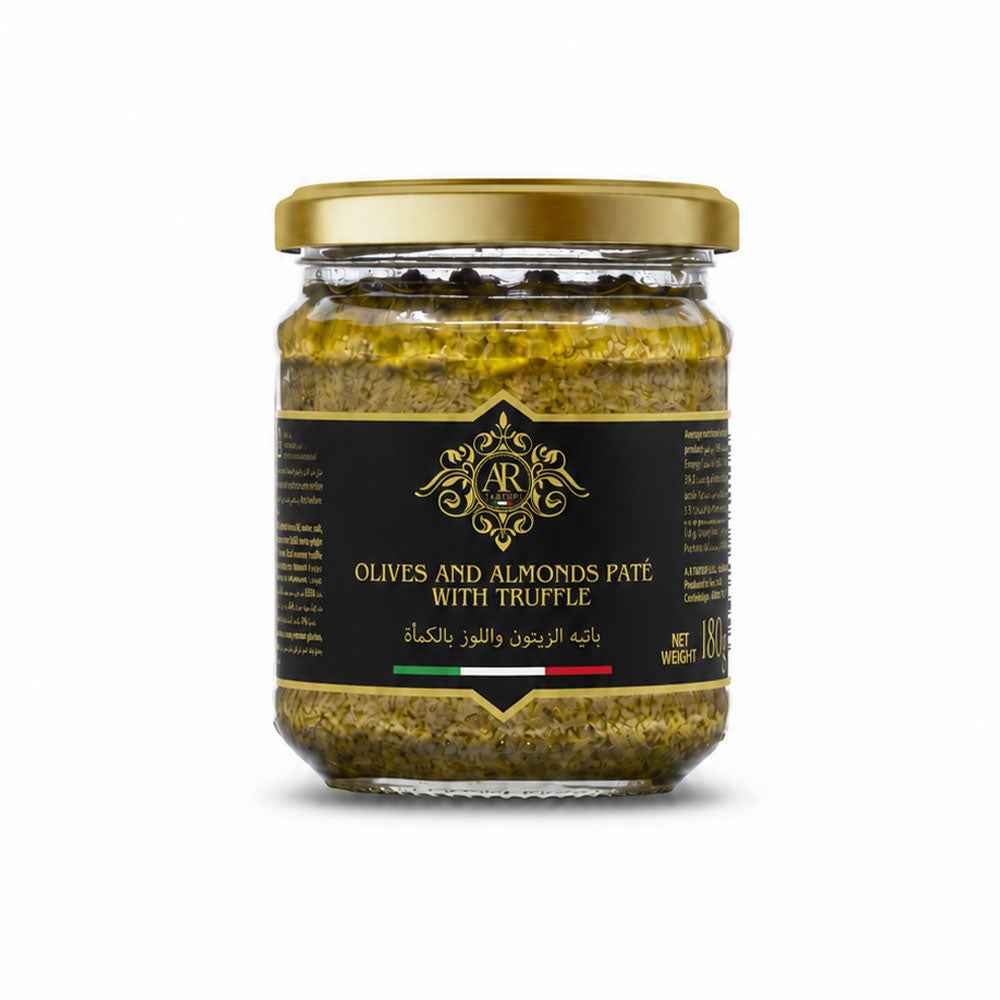 Olives and Almonds Paste with Truffle 180g brings together savoury olives, almonds, and truffle in a versatile gourmet paste, ideal for spreading, appetisers, and enhancing savoury dishes. Order truffle products Dubai, luxury truffles Dubai, and Italian truffle products from The Cheese Man. Same-day delivery delivered across the UAE.