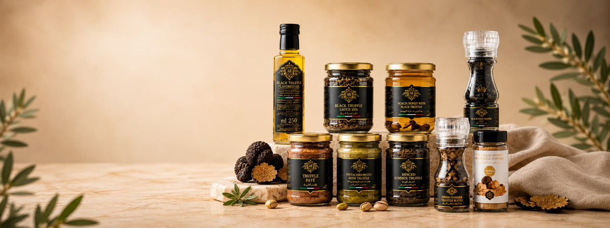 Elevate every dish with the sophisticated flavors of our Truffle Collection. Discover black and summer truffle-inspired specialties including truffle sauces, oils, pâté, pesto, honey, seasoning, and preserved truffle slices. Ideal for food lovers seeking premium ingredients for pasta, risotto, charcuterie, cheese pairings, and gourmet entertaining. Truffle shop Dubai, gourmet truffle selection Dubai, premium Italian food products Dubai, black truffle specialties Dubai, and summer truffle ingredients Dubai.