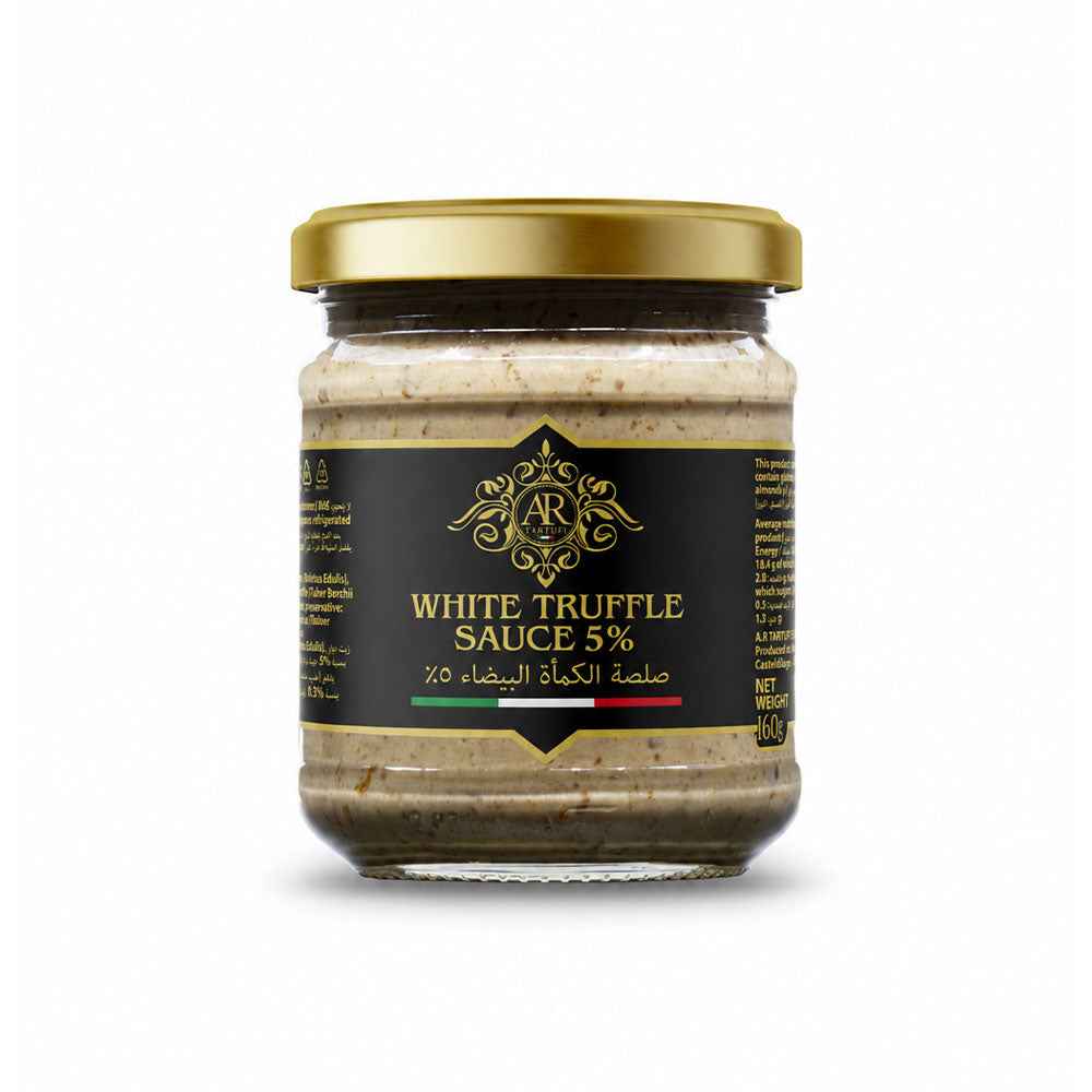 White Truffle Sauce 5% 160g brings a rich, earthy truffle flavour to gourmet meals, making it a refined choice for pasta dishes, sauces, and culinary creations. Shop white truffle products Dubai, gourmet truffle sauce Dubai, and truffle products near me with The Cheese Man. Freshly delivered across the UAE.