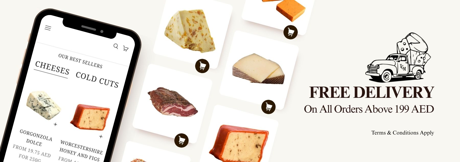 The Cheese Man Free Delivery Banner